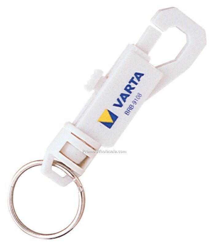 White Hang On Key Tag W/ Hook (2-5/8"x3/4")