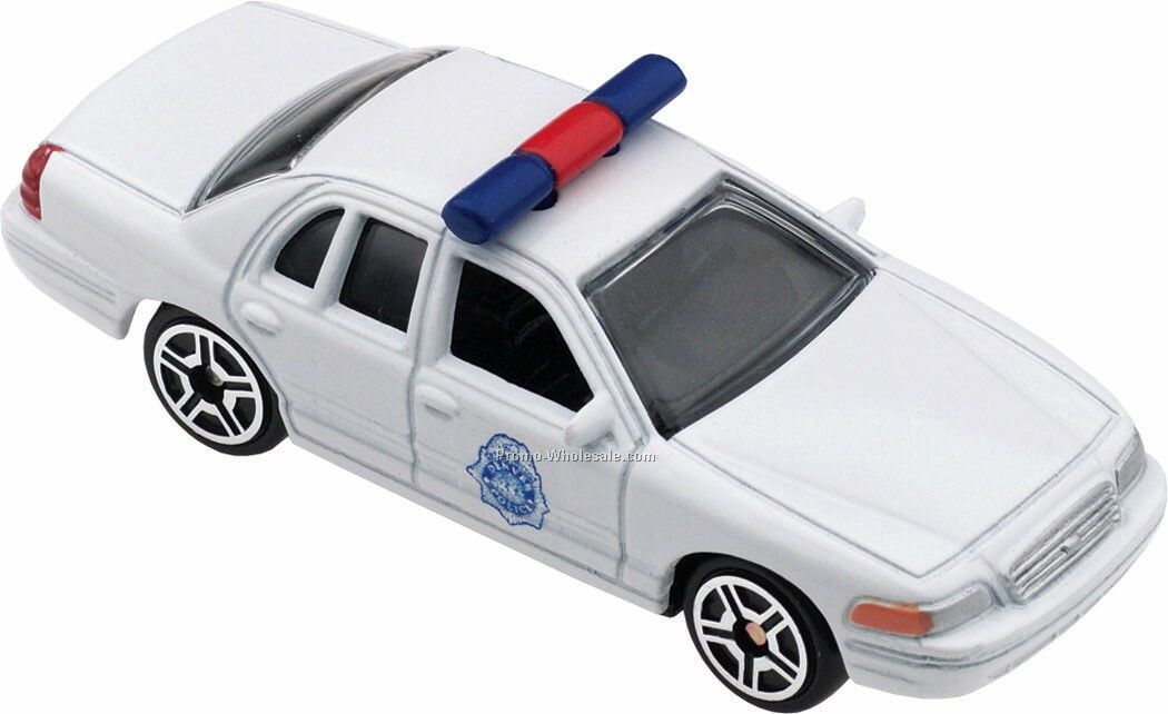 White Police Car Die Cast Mini Vehicles - 3 Day