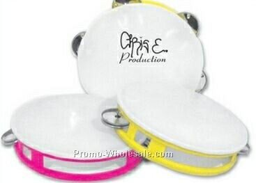 White Top Tambourine W/ Assorted Neon Bases