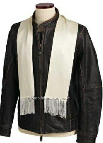 Wolfmark 100% Silk Aviator Scarf - Ivory