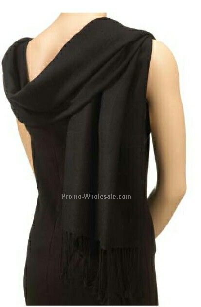 Wolfmark Black Bamboo Pashmina Scarf