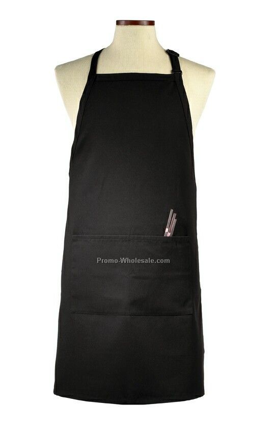 Wolfmark Deluxe Long Bib Apron - Black