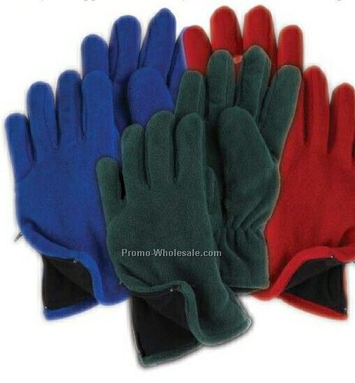 Wolfmark Hunter Green Fleece Zip Glove