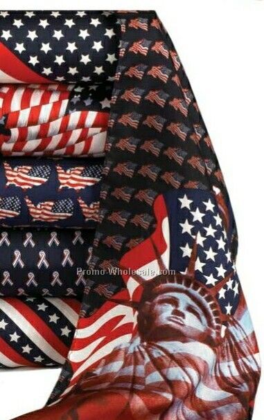 Wolfmark Neckwear 100% Silk Patriotic Scarf - Stars & Stripes