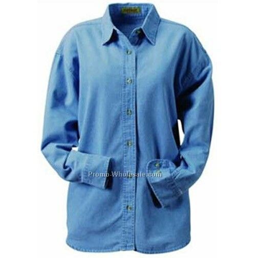 Womens 6.5oz Denim Long Sleeve Shirt