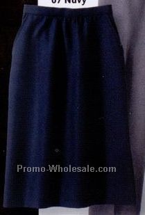 Women's Polyester Flat Front Skirt / Navy / Sizes 22-28