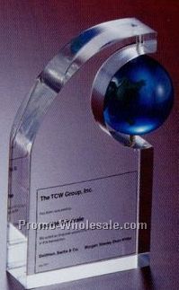 1-1/2" Spinning Globe On Base Lucite Embedment