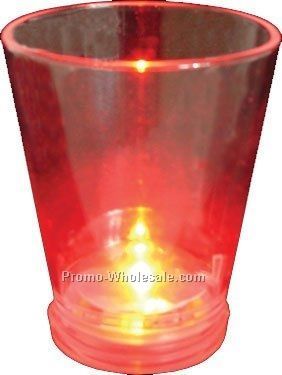 1-1/2 Oz. Frosted Or Clear Light Up Shot Glass W/ Red LED