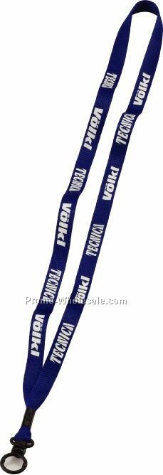 1/2" Economy Polyester Lanyard With Metal Crimp & O-ring