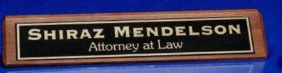 1-3/4"x12" Solid Wood Executive Desk Nameplate (Walnut)