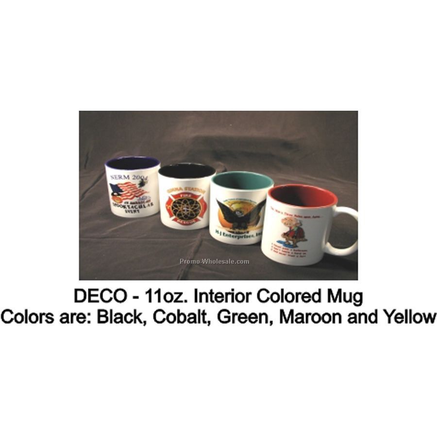 11 Oz. White Mug With Colored Interior