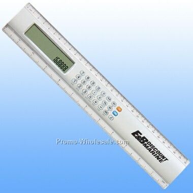 12" Aluminum Ruler/Calculator/ World Time