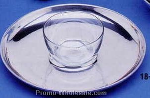 12-3/4" Round Server With Glass Insert Lustra Series