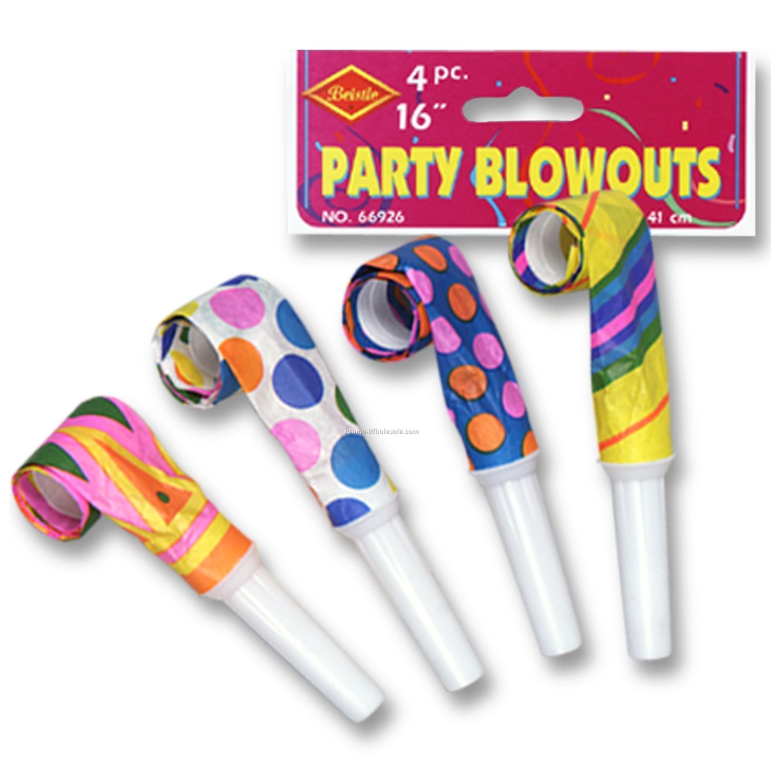 16" Packaged Multi Color Party Blowouts