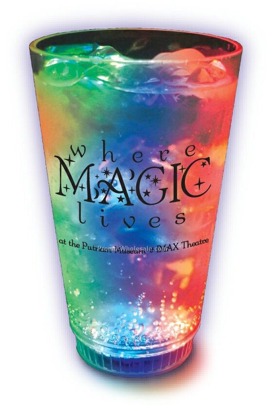 16 Oz. 3-light Acrylic Pint With Red, Green And Blue LED