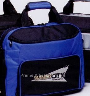 17"x13"x4" Royal Blue/Black Lake Forest Computer Brief /Blank