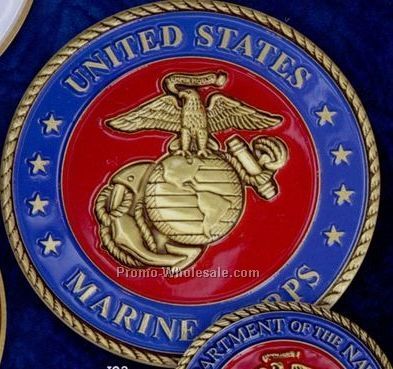 2-1/2" Marine Corps Military Seal Color Filled Coin