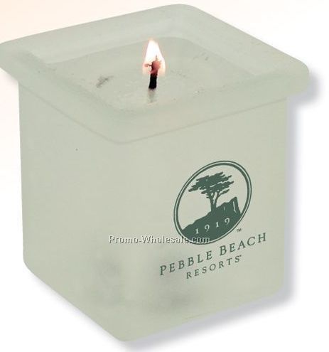 2-1/2 Oz. Frosted Glass Square Tek Votive Candle