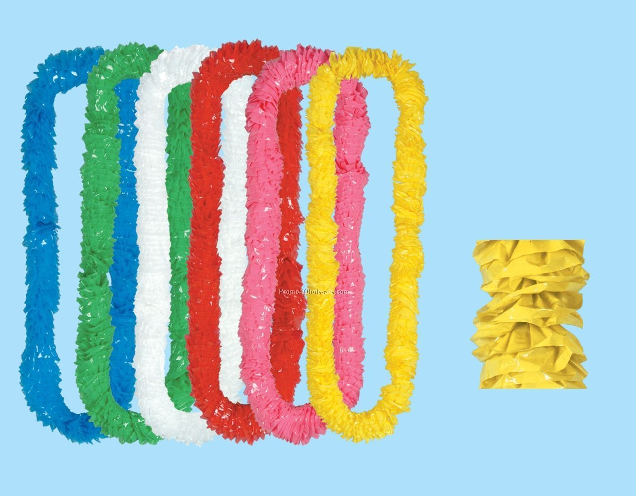 2-1/4"x36" Assorted Soft Twist Poly Leis (72 Pieces)