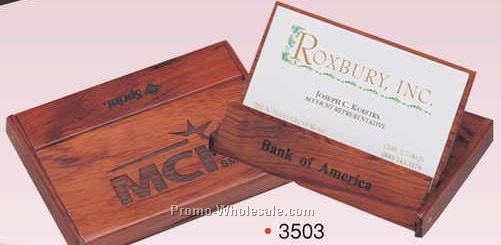 2-3/4"x3"x1/2" Rosewood Portable Business Card Display (Engraved)