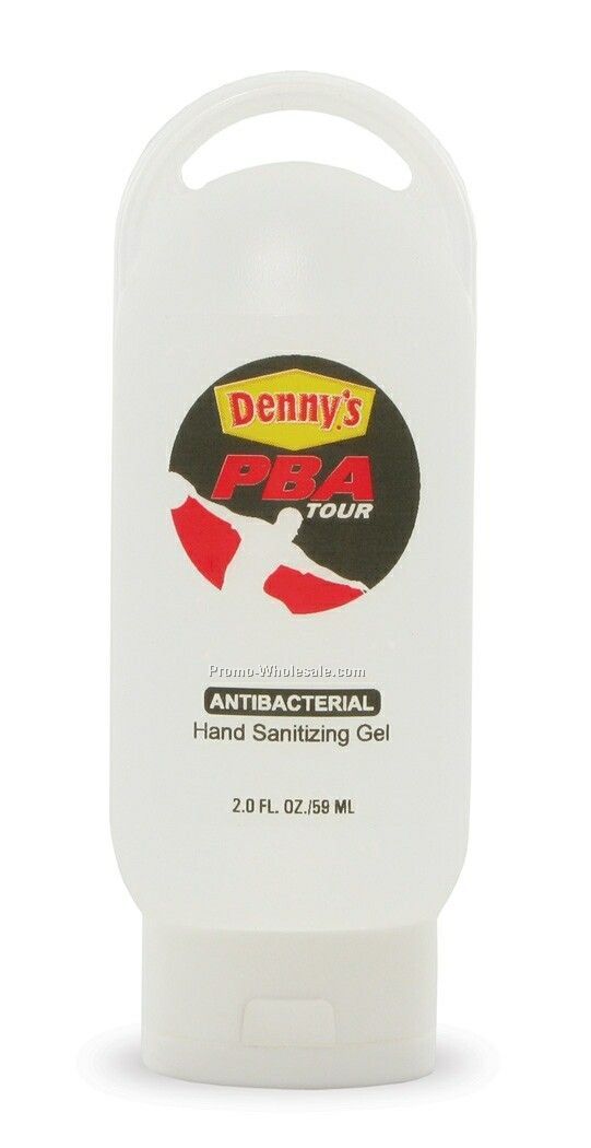 2 Oz. Hand Sanitizing Gel W/ Loop Tottle - Antibacterial/Alcohol