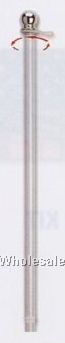 2 Piece 6' White Aluminum Spinning Pole With Gold Ball