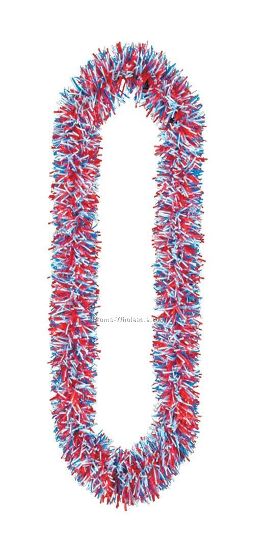 2"x36" Red, White & Blue Soft Touch Bundled Poly Leis