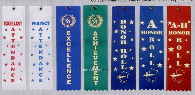 2"x8" Stock Award Ribbon - Spelling - 3rd Place - Card & String