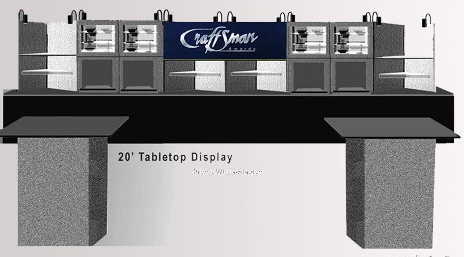 20-ft. Table Top Display (Mural/ 6 Triangle/ 4 Adjustable/ 4 Recessed)