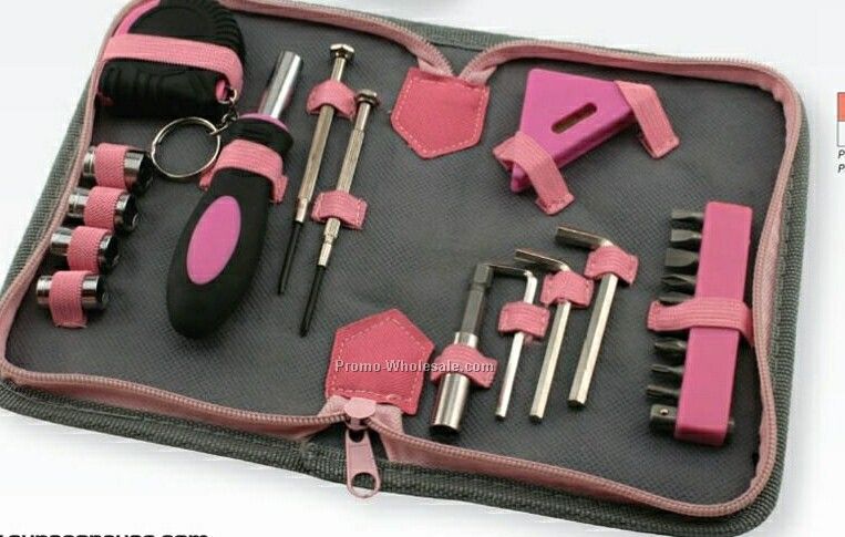 23 Piece Ladies Tool Set With Zipper Case