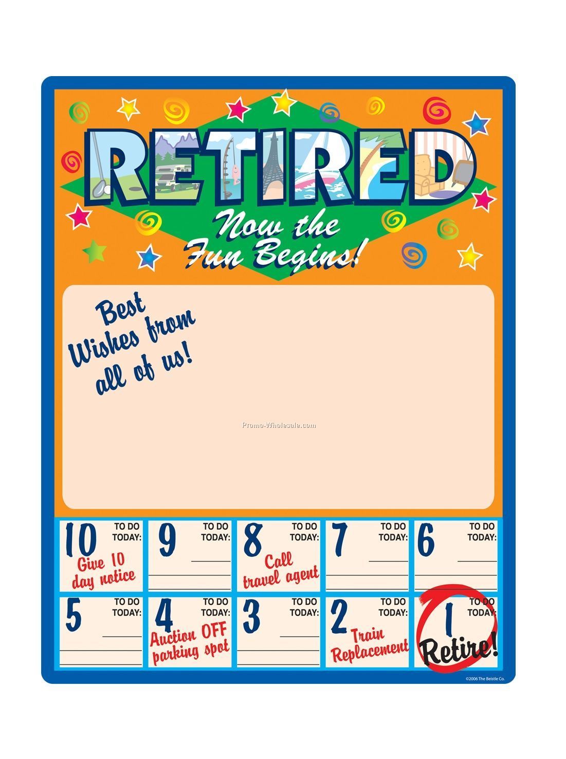 23"x18" Retired Now The Fun Begins Retirement Countdown Partygraph