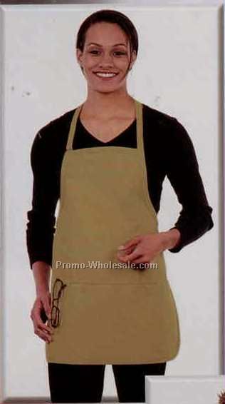 24"x24" Solid Color Twill Bib Apron W/ 3 Divisional Pocket