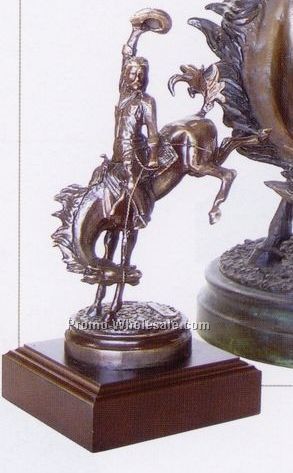 26-1/2" Staying On Top Bronco Rider Sculpture