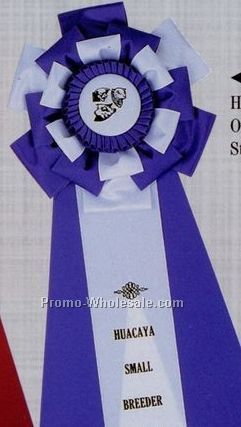 28" Custom Rosette Ribbon With Triple 3"x24" Streamers & 8" Head