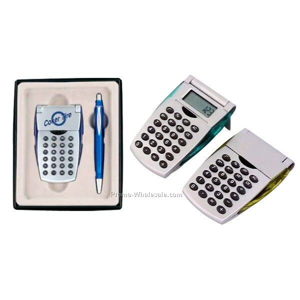 2pcs Calculator And Ball Pen Set