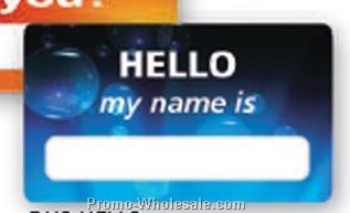 3-1/2"x2" Stock Full Color Window Badge - Hello My Name Is