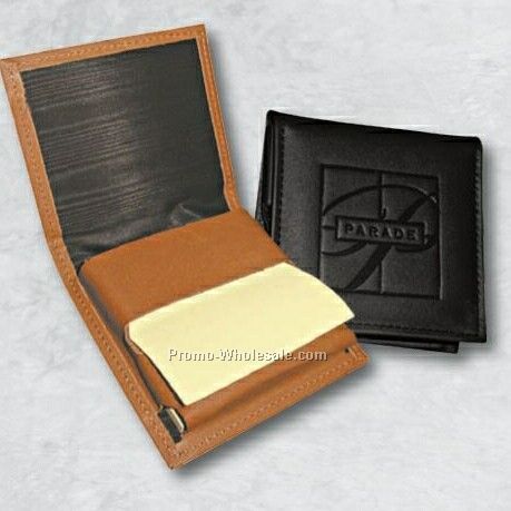 3-1/2"x3-1/2" Leather Pop-up Note Holder