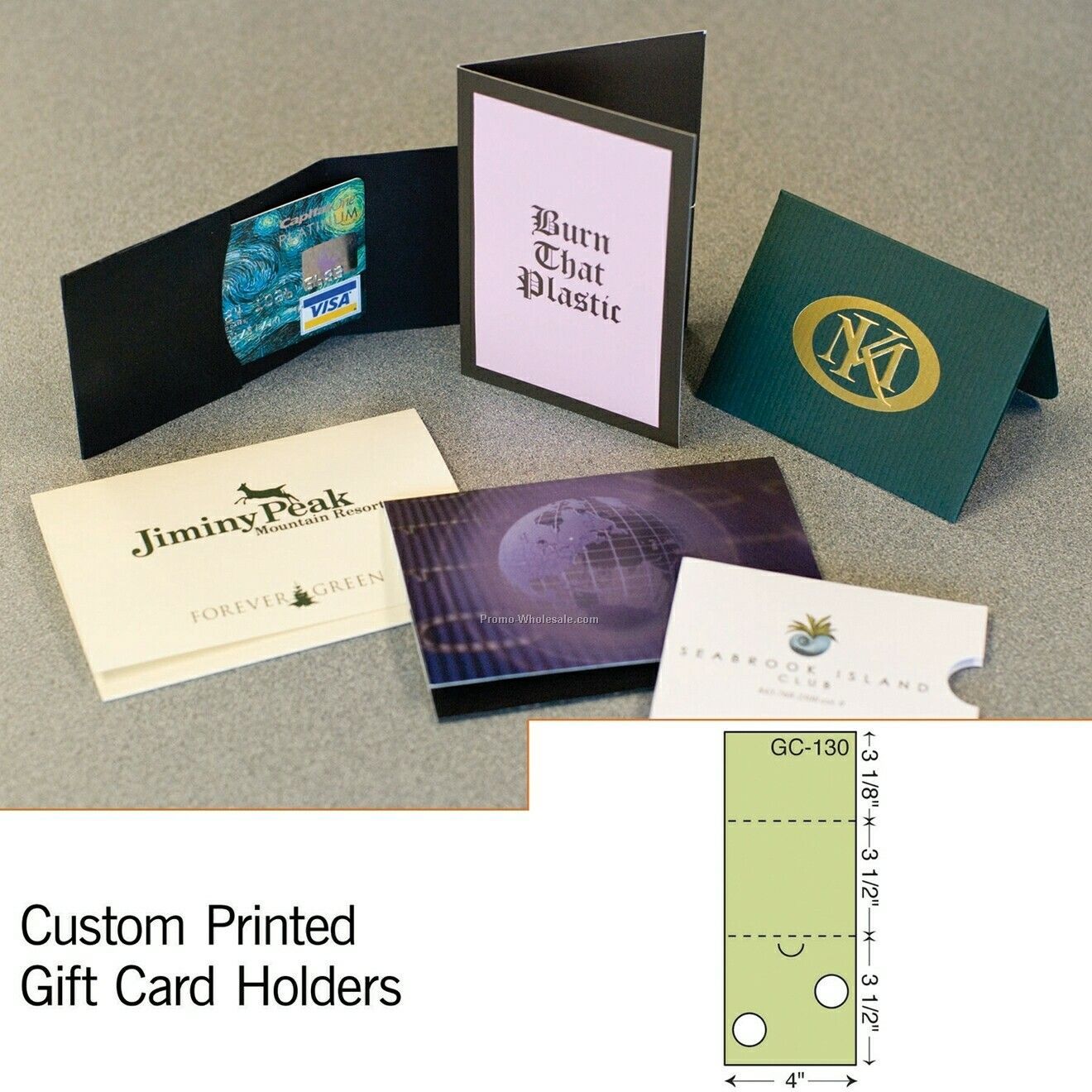 3-1/2"x5" Card Holder W/ Reinforced Panel (1 Color)