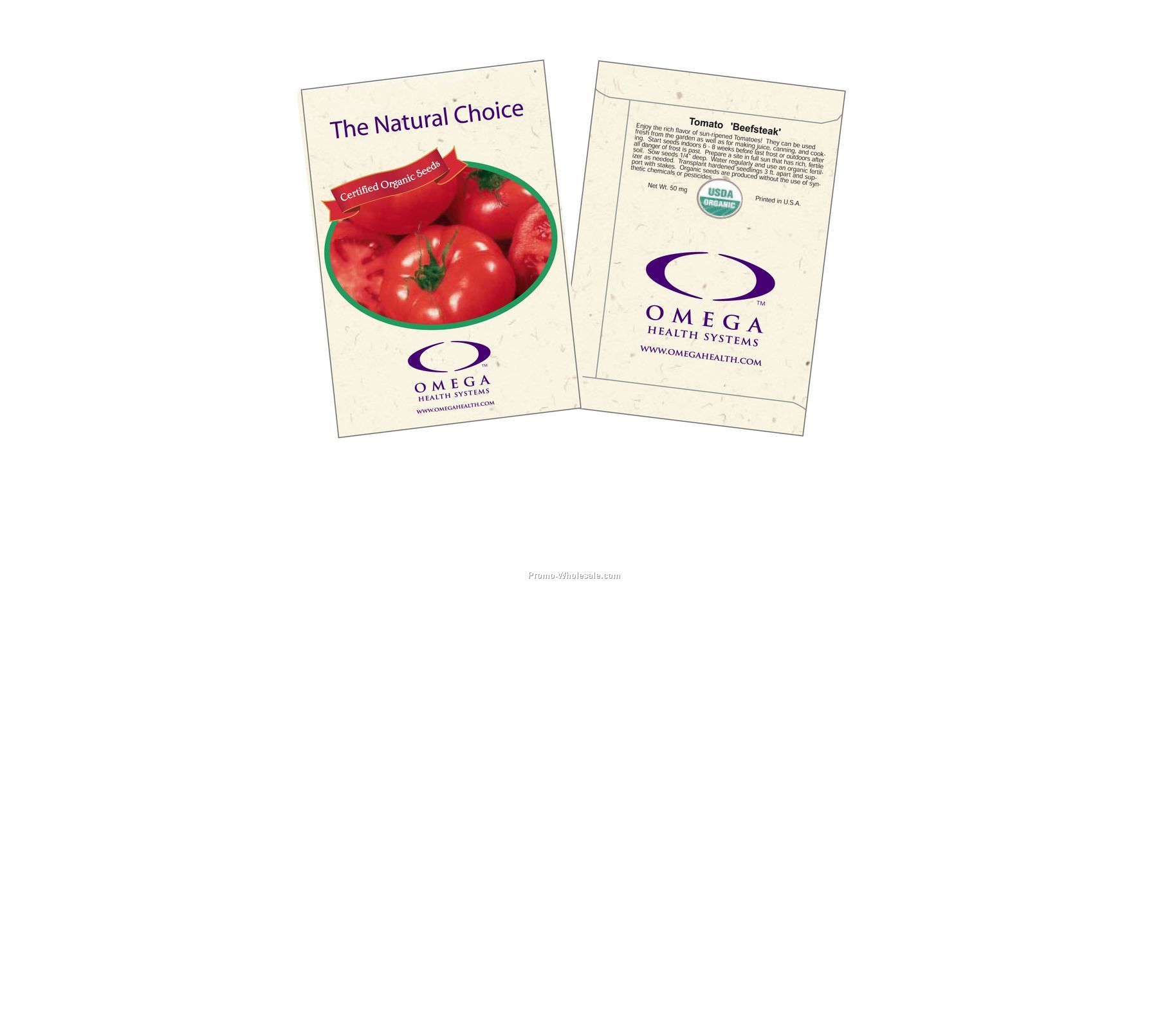 3-1/4"x4-1/2" Organic Tomato - Beefsteak - Seed Packets (2 Color)