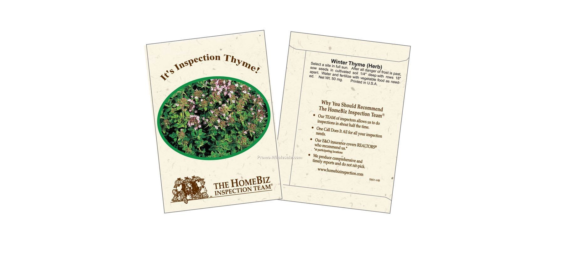 3-1/4"x4-1/2" Winter Thyme Herb Seed Packet (1 Color)