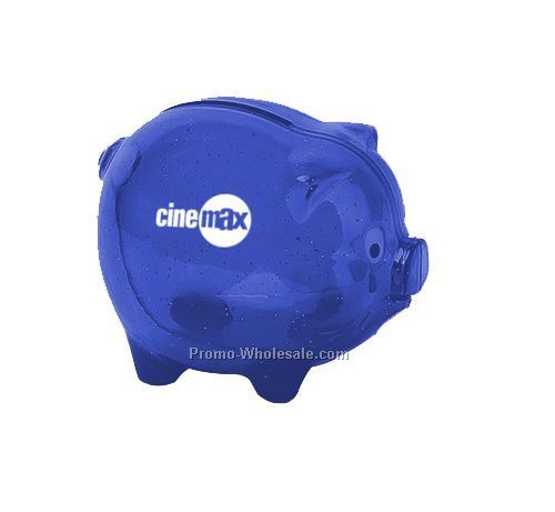 3 3/4" X 2 1/2" Smash It Blue Piggy Bank