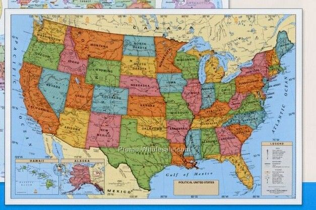 32"x21" United States Poster Map