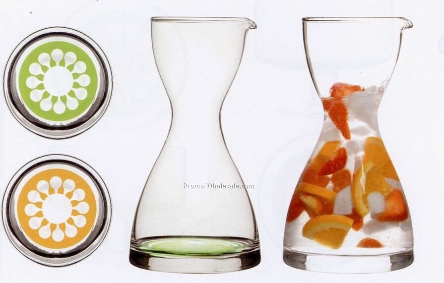 34 Oz. Orange Hand Blown Glass Carafe