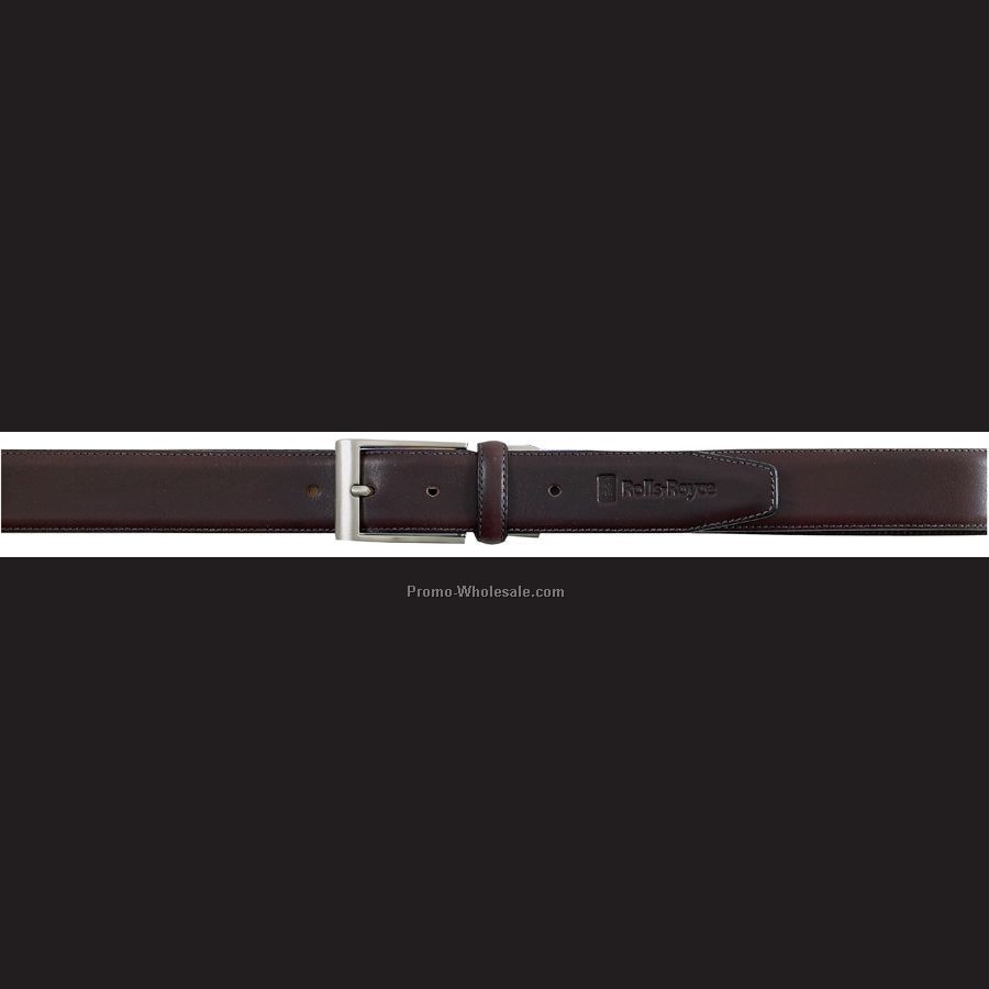 35mm Stitched Leather Dress Belt