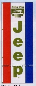 3'x8' Single Face Dealer Interceptor Logo Flags - Jeep