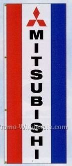 3'x8' Stock Dealer Logo Double Face Drape Flag - Mitsubishi