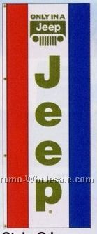 3'x8' Stock Dealer Logo Double Face Drape Flag - Only In A Jeep
