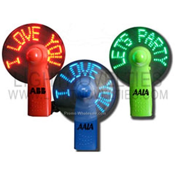 4" Light Up Message Fan - Blue W/ Blue LED