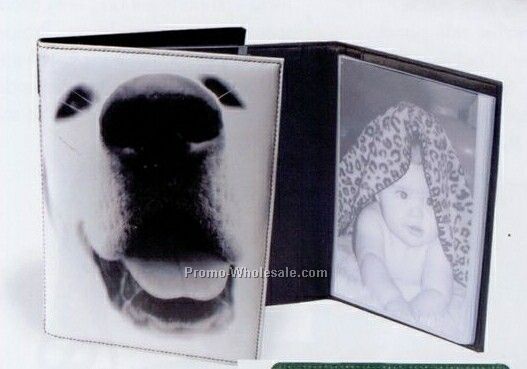 4-3/4"x6-5/8"x1/2" Leather Brag Book Pocket 5"x7" Photo Album