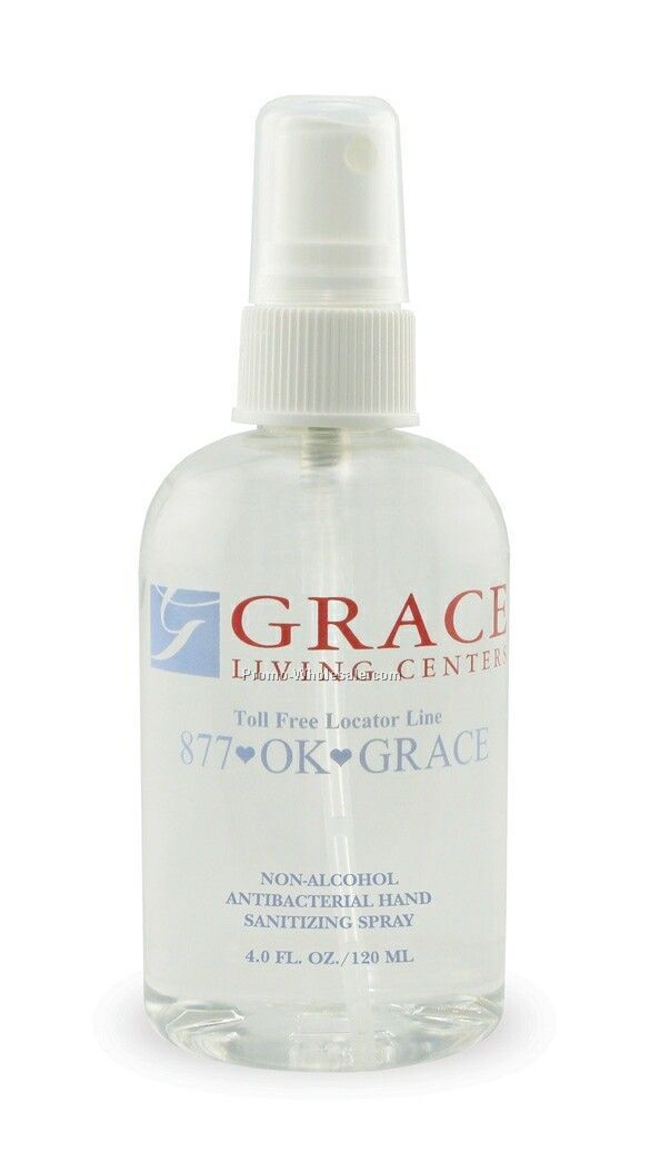 4 Oz. Antibacterial Hand Sanitizer Spray - Non Alcohol